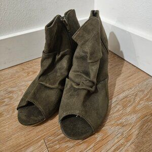 City Classified peep toe wedge bootie
